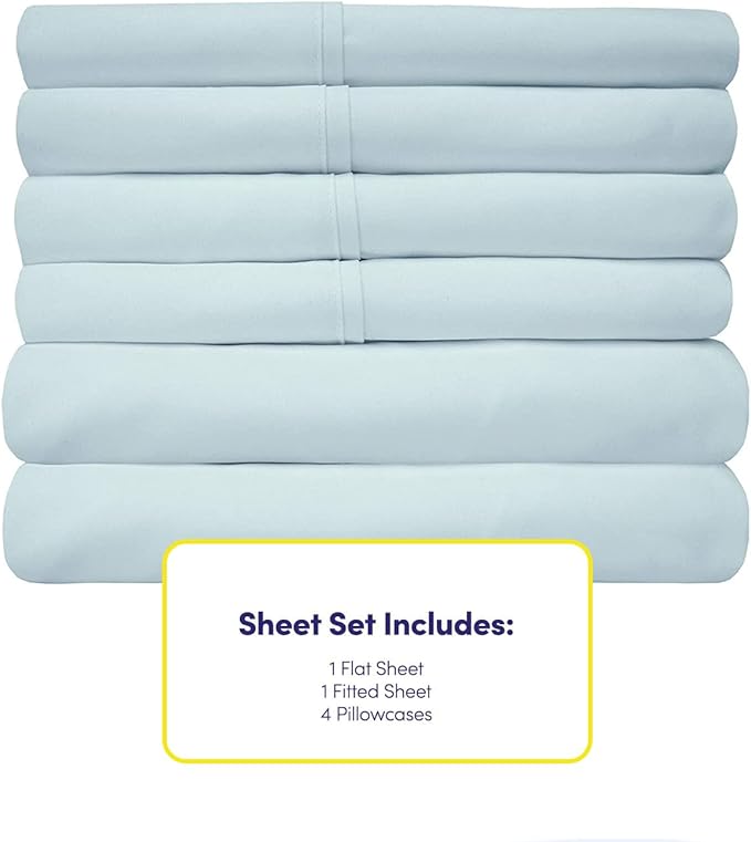 King Size Bed Sheets - 6 Piece 1500 Supreme Collection Fine Brushed Microfiber Deep Pocket King Sheet Set Bedding - 2 Extra Pillow Cases, Great Value, King, Aqua