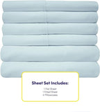 Sweet Home Collection 6 Piece 1500 Supreme Collection Brushed Microfiber Deep Pocket Sheet Set-2 Extra Pillow Cases, Great Value, Rv Short Queen, Aqua