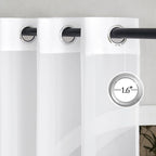 NICETOWN White Sheer 54 inch Length Curtains, Grommet Soft Voile Sheer Light Filtering Lightweight & Breathable Window Treatments for Nursery/Cafe, W30 x L54, 2 Panels
