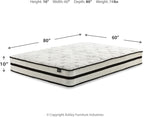 Signature Design by Ashley Queen Size Chime 10 Inch Medium Firm Hybrid Mattress with Cooling Gel Memory Foam for Pressure Relief, Fiberglass Free, Mattress In A Box