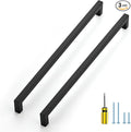 Ravinte 3 Pack Black Cabinet Pulls 12-3/5 Inch Square Kitchen Cabinet Handles Matte Black Kitchen Hardware for Drawer Pulls Drawer Handles Come with Screwdriver