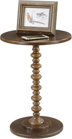 Convenience Concepts Palm Beach Spindle Table 17.75" - Traditional Round End Table for Living Room, Turned Solid Wood Side Table, Classic Display Pedestal Table, Espresso