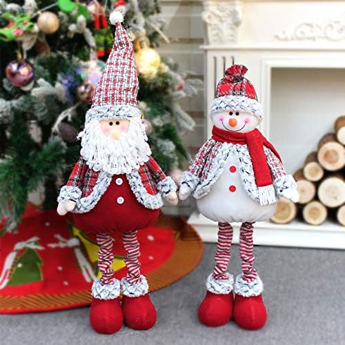 Large Standing Christmas Gnomes, 78CM Swedish Tomte Large Snowman Gnome Stuffed Plush with Retractable Spring Legs, Scandinavian Christmas Decorations Ornaments Holiday Home Decor