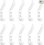 GlazieVault Coat Hooks for Wall – Door Hooks (10 Pack) - Heavy Duty Wall Mounted - Premium Design Rust Free Hooks