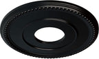 Ekena Millwork CM12BRBLF 12-1/2" x 3-7/8" x 3/4" Bradford Ceiling Medallion, Jet Black
