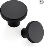 Ravinte 25 Pack Cabinet Knobs Black Kitchen Cabinet Knobs Round Dresser Drawer Pulls Closet Door Pulls 1-1/5 Inch