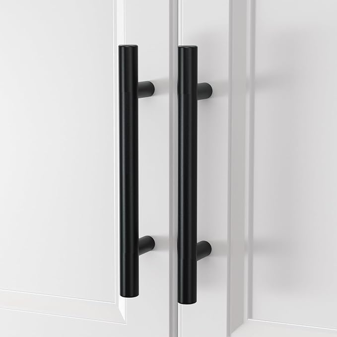 homdiy Black Cabinet Handles 30Pack 3inch Hole Center Kitchen Drawer Pulls and Knobs Stainless Steel Cabinet Hardware for Bathroom, Cupboard