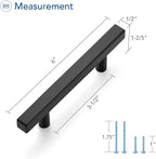 Ravinte Black Cabinet Handles 15 Pack 3-1/2 inch Matte Black Square Cabinet Pulls Kitchen Hardware 6 inch Overall Length Kitchen Drawer Pulls