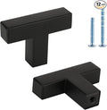 LONTAN 12 Pack Kitchen Cabinet Knobs Black Knobs for Dresser Drawers Sqaure Black Cabinet Hardware for Bathroom Cupboard,Stainless Steel