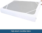 Box Spring Cover Full Size with Smooth and Elastic Woven Material, Alternates for Bed Skirt, Wrinkle & Fading Resistant, Washable, Dustproof, White