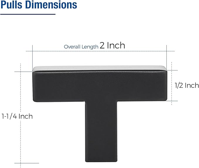JOY DECOR 30 Pack Cabinet Knobs, Black Cabinet Handles, 2 Inch Kitchen Knobs, Single Hole Drawer Hardware for Dresser Drawers