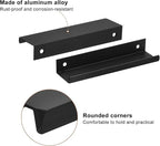 uxcell Cabinet Finger Edge Pull, 8pcs 120mm / 4.72" Aluminum Alloy Back Mount Hidden Cabinet Pulls Concealed Handle for Home Kitchen Drawer Cabinet, Black