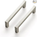 Ravinte 5 Pack Solid 3-1/2 Inch Center to Center Slim Square Bar Drawer Handles Cabinet Hardware - Brushed Nickel Kitchen Pulls