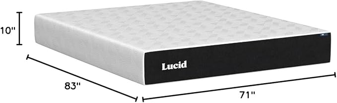 Lucid 10 Inch Memory Foam Mattress - Firm Feel - Infused with Refreshing Bamboo Charcoal and Cooling Gel - Bed in a Box - Temperature Regulating - Pressure Relief - Breathable - California King Size