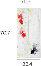 Noren Japanese Style Doorway Curtain with a Picture of Japanese Goldfish Printed on it (pattern1)