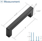 Ravinte 30 Pack Black Cabinet Pulls 4 Inch Square Cabinet Handles Matte Black Kitchen Hardware for Cabinet Square Drawer Pulls