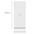 ClosetMaid Pantry Cabinet Cupboard with 2 Doors, Adjustable Shelves, Standing, Storage for Kitchen, Laundry or Utility Room, White
