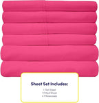 King Size Bed Sheets - 6 Piece 1500 Supreme Collection Fine Brushed Microfiber Deep Pocket King Sheet Set Bedding - 2 Extra Pillow Cases, Great Value, King, Fuschia
