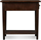 Leick Home 15 in Wide End Table, Solid Wood Construction, One Drawer, One Lower Shelf, Narrow Width, Easy-Assembly, Chocolate Oak, 15 in W x 24 in D x 24 in H, 10071-CH