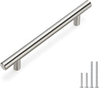 homdiy 128mm Cabinet Handles Brushed Nickel Cabinet Pulls 201BSS Drawer Handles Square Drawer Pulls for Kitchen Cupboard Door, Bedroom Dresser Drawer Bathroom Wardrobe Hardware 1 Pack