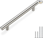 homdiy 15Pack 5in Cabinet Pulls Brushed Nickel Cabinet Handles Nickel Pulls Modern Cabinet Hardware, Stainless Steel Kitchen Cabinet Handles Drawer Pulls