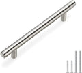 Homdiy 400 Pack Brushed Nickel Door Handles - HD201SN Cabinet Pulls Bar Handles Stainless Steel Hardware for Kitchen, 5in Hole Centers