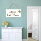 Personalized Sign Vintage Bird Sign Room Décor Kids Room Decor, Cut Bird Theme Little Man Cave Wall Art Decor for Nursery, Nursery Door Decor for Toddler Baby Boys Room