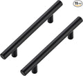 JOY DECOR 15 Pack Cabinet Handles, Black Cabinet Pulls, 3-3/4 in Hole Center Kitchen Hardware, Stainless Steel T Bar Handles for Dresser Drawers