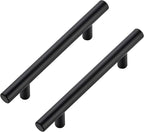JOY DECOR 45 Pack Cabinet Handles, Black Cabinet Pulls, 3-3/4 in Hole Center Kitchen Hardware, Stainless Steel T Bar Handles for Dresser Drawers