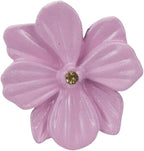 6Pcs Flower Shaped Drawer Knobs Single Hole Dresser Knobs Zinc Alloy Knobs, 1.57x0.83" Pink, with Mounting Screws