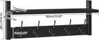 YMYNY Coat Rack Wall Mount with Shelf, 2 Pack 23.6" Coat Hooks Coat Hanger Wall Mount, Wall Hooks for Hanging, Hat Rack for Wall, Towel Hooks for Bathrooms, Black UHWS004B-2