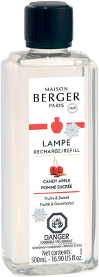 Maison Berger - Candy Apple - Lampe Berger Fragrance Refill Oil for Home Diffusers - Luxury Air Freshener with Red Apple, Caramel & Vanilla Notes - 16.9 Fl Oz (500ml)