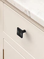 5 Pack Black Cabinet Knobs Square Drawer Pulls Bathroom Dresser Handles Hardware Zinc Alloy