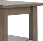 SIMPLIHOME Lev SOLID WOOD 14 Inch Wide Rectangle Transitional Narrow End Table in Smoky Brown, For the Living Room and Bedroom