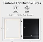 2-Pack Kids Art Frames - Changeable, 8.5x11 White Rows Picture Frame for Kids Artwork That Open,Display Children Art Projects,With Storage (White)
