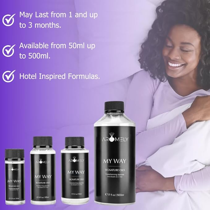 My Way by Aromely Essential Diffuser Oil Blend - Inspired by 1 Hotel® - Luxurious Fragrance with Notes of Leather, Cardamon, Lemon, Cedarwood, Iris and Amber. (120 ML, My Way)