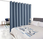 NICETOWN Room Divider Curtain Screen Partitions, Extra Wide Room Partitions and Dividers, Privacy Curtain Room Divider for Hall, Daytime Sleep (Single Piece, 15ft Wide x 8ft Long, Stone Blue)