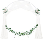 Socomi Wedding Arch Draping Fabric 1 Panel 29" x 19Ft Ivory Sheer Chiffon Curtain Drapes 6 Yards for Wedding Ceremony Birthday Party Decoration