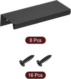 uxcell Cabinet Finger Edge Pull, 8pcs 80mm / 3.15" Aluminum Alloy Back Mount Hidden Cabinet Pulls Concealed Handle for Home Kitchen Drawer Cabinet, Black