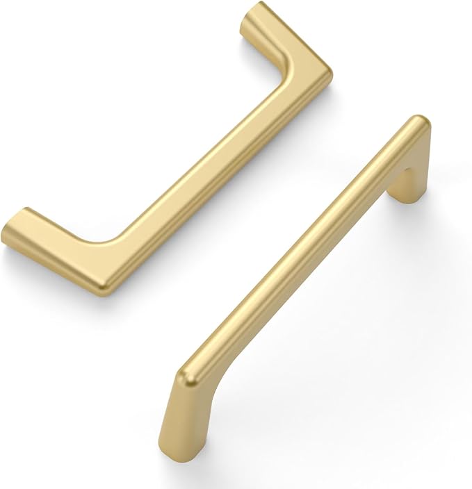 Amerdeco 10 Pack Brushed Gold Cabinet Pulls 3.75 Inch(96MM) Hole Centers Kitchen Cabinet Handles Hardware Kitchen Handles for Drawer Pulls ZH0041