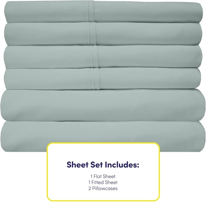 Sweet Home Collection 6 Piece Bed Sheet Set, Twin, Slate