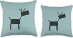 Cute Scandinavian Animals Designs Chic Deer Moose Scandinavian Elk Minimalism Reindeer Throw Pillow, 16x16, Multicolor