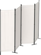 Morngardo Room Divider, Folding Privacy Screens, 4 Panel Room Partitions, 88" Foldable Wall Dividers, Portable Separating for Home Office Bedroom Dorm Decor (White)