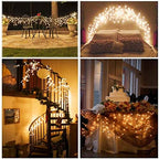 Toodour Christmas Icicle Lights Outdoor, 360 LED 29.5ft 8 Modes Fairy Icicle String Light with 60 Drops, Led Christmas Lights Twinkle for Holiday, Party, Wedding, Eaves, Xmas Decorations (Warm White)