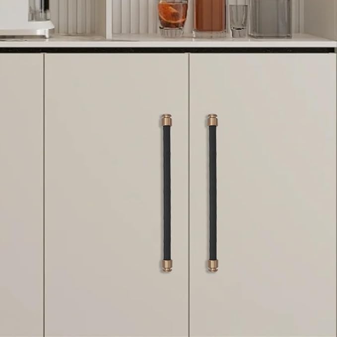 6 Pack Matte Black & Champagne Bronze 12.5 inch Pull Handles for Cabinets & Drawers