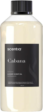 Scentia Hotel Diffuser Oil Inspired by 5-Star Hotel Scent - 500 ml 16.9 fl oz - Fragrance Oil Blend Jasmine, Bergamot Notes for Aromatherapy Diffusers and Humidifiers - Cabana, Thanksgiving Gift
