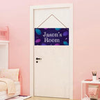 Personalized Galaxy Sign Custom Name Universe Wall Art Decoration Exquisite Decorative Signs for Kids Room Door Decor Outer Space Themed Nursery Decor For Boys Room Girls Bedroom