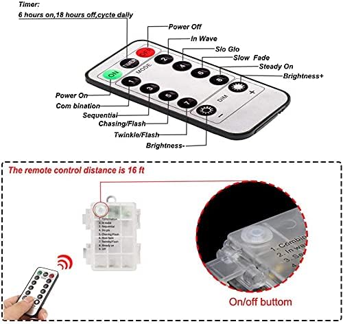 LED Rope Lights Outdoor String Light Battery Powered with Remote Control, 8 Modes Color Changing Waterproof LED Strip Light Fairy Light 40Ft for Christmas Party Camping Decoration, 1 P