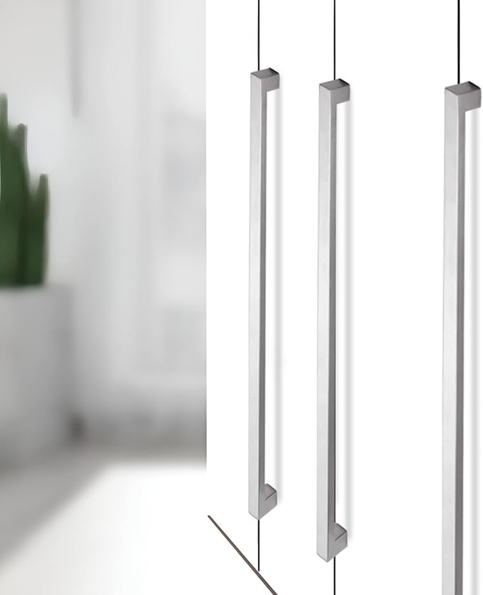 Cabinet Pulls Brushed Nickel Cabinet Handles Square Drawer Pulls, 10 Pack 8-4/5 Inch Stainless Steel Kitchen Door Cupboard Cabinet Handles, Cabinet Hardware Drawer Handles, 224mm Hole Centers