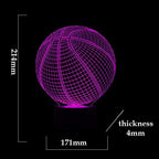 Wiscky Basketball 3D Illusion Lamp, LED Night Lights for Kids Birthday Gift 7 Color Changing Touch Switch Xmas Decoration Nightlight Children Room Bedroom Decorations Toys for Sports Theme Fans